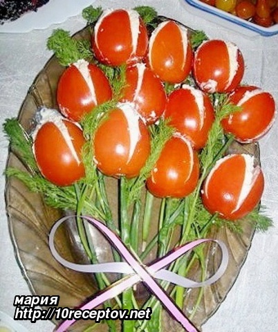 Тюльпаны из помидоров